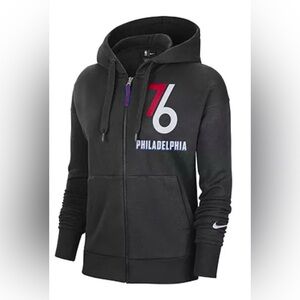 Philadelphia 76ers Sixers Nike hoodie city edition Women’s Large Full Zip Black
